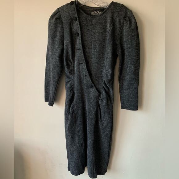 Vintage 1980s Ruched All That Jazz Fitted Dress Size 3/4 Made in USA - Picture 2 of 9